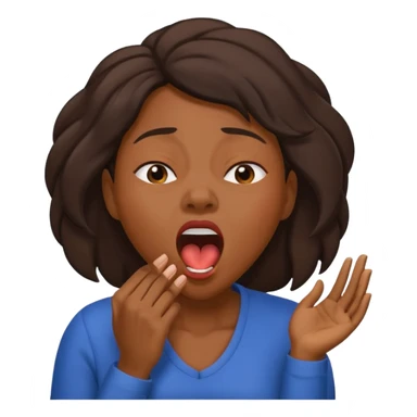 balck woman Yawning  sticker