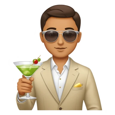 Man in sunglasses holding a martini  sticker