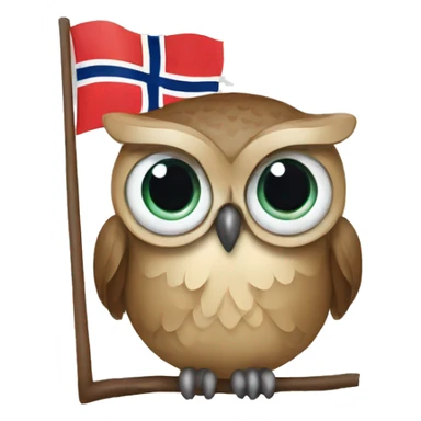 owl with Norwegian flag and beans sticker