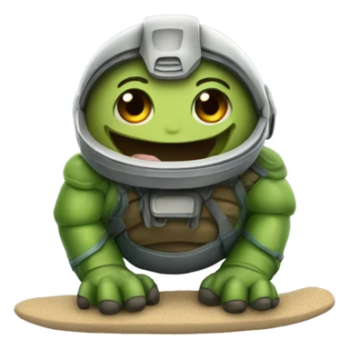 Der Planet ist auf den Pisten und sie sind auf der Schildkröte. sticker