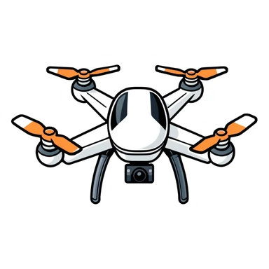 a drone, cartoonish sticker style sticker