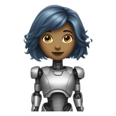 robot girl sticker