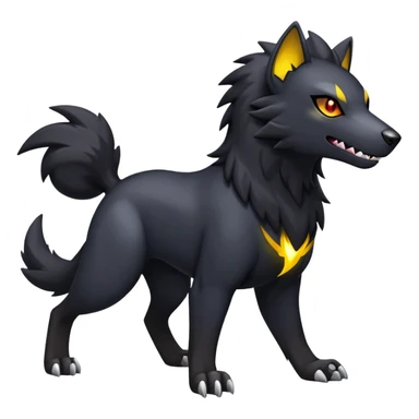 Shiny Exotic Excessive Mysterious Houndour-Poochyena-Pokémon-Fakémon-hybrid-creature (full body) sticker