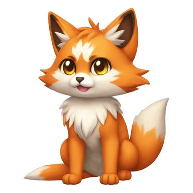 colorful fur-sona kemono-style-chibi-style cat-fox-Fakémon-hybrid full body sticker