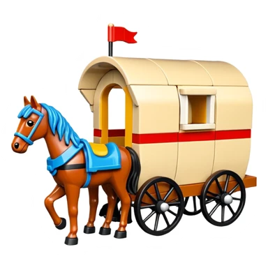 Lego horse drawn caravan  sticker