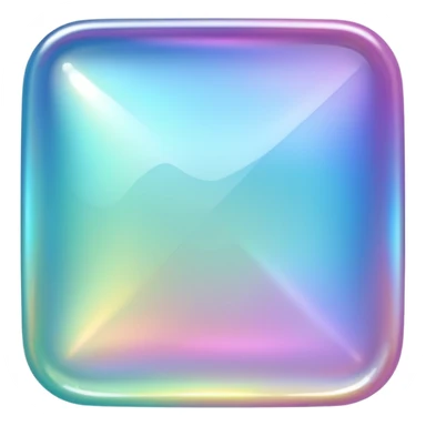 Sparkly glossy Pastel iridescent glass square sticker