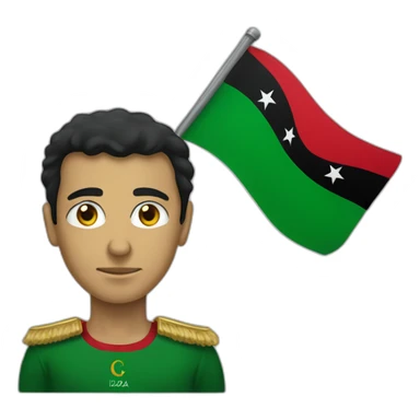 Avatar of an unknown person with the flag of Libya next to him  sticker