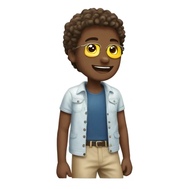 boys enjoying sunny day sticker