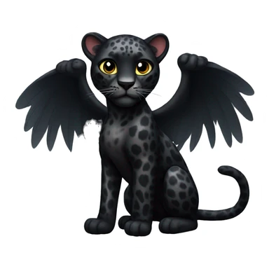 black leopard with wings sticker