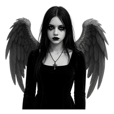 goth angel  object remove background    sticker
