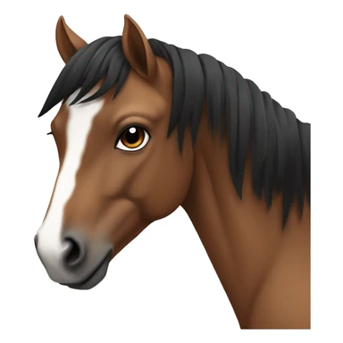 Brown horse with black manes and a white dot sticker
