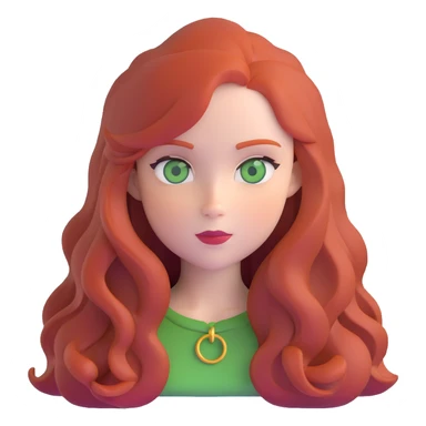 redhead with long hair and green eyes sticker