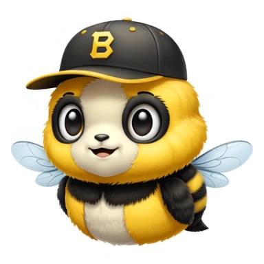 bumblebee wearing baseball cap sticker