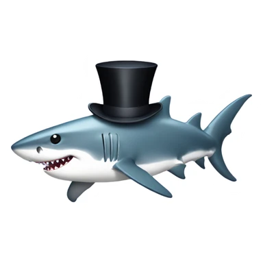 shark wit top hat sticker