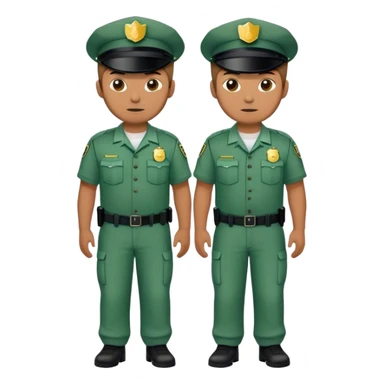 Chill guy in correctional officer green uniform. Full body sticker