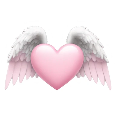 soft pink heart with angel wings sticker