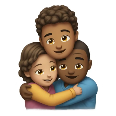 Brother and sister hugging  sticker