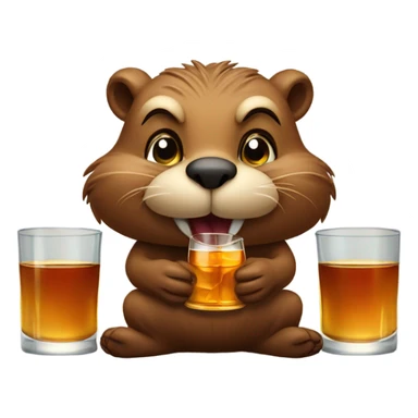 Beavers drinking whiskey sticker