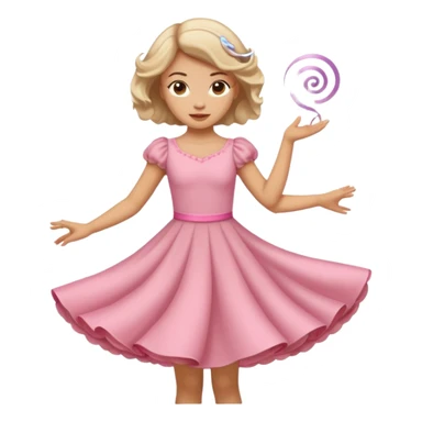 girl twirling  sticker
