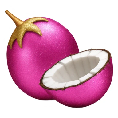 Hot pink coconut with glitter  sticker