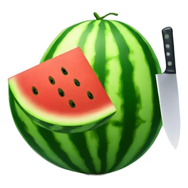 Watermelon with knife sticker