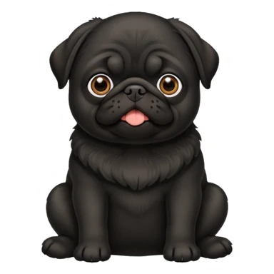 black pug sitting sticker