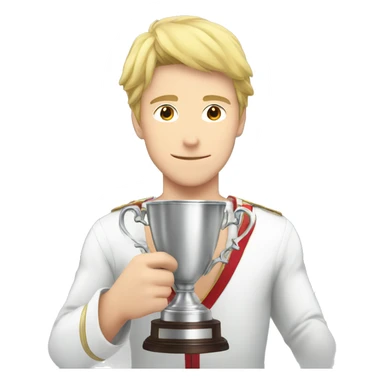 white anime men with win cup sticker