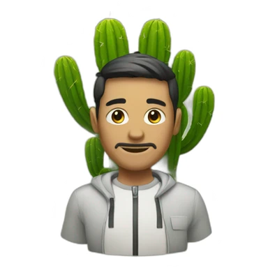 Humain in a cactus suits sticker