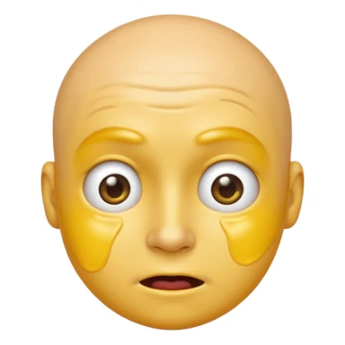 I want the emoji to be dizzy and sweaty and sweaty and transparent with yellow skin color and bald like all emoji’s  sticker