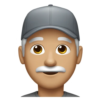 blue eyed man gray hair gray goatee wearing ball cap holding chihuahua with long black hair sticker