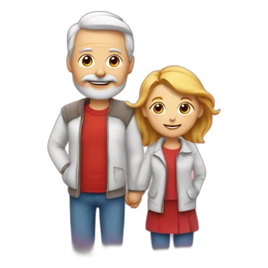 Cœur rouge avec écrit papa et maman sticker