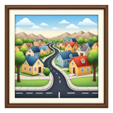 Neighborhood with road sticker