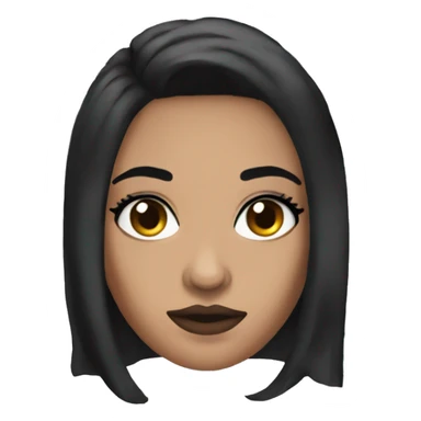 baddie with black hair and makeup sticker