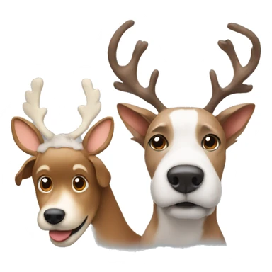 A reindeer and a dog  sticker