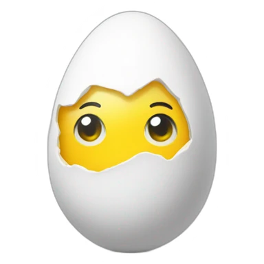 white egg with a yellow tee-shirt sticker