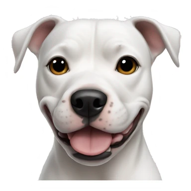 White dog pitbull with black ears sticker