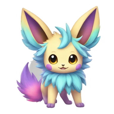 Colorful Kawaii Eeveelution-Cute-Pokémon-fusion full body sticker