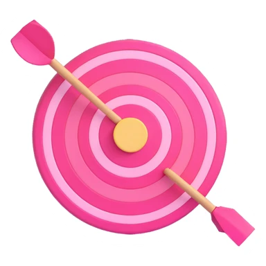 pink bullseye, 3D style, matte texture, subtle highlights sticker