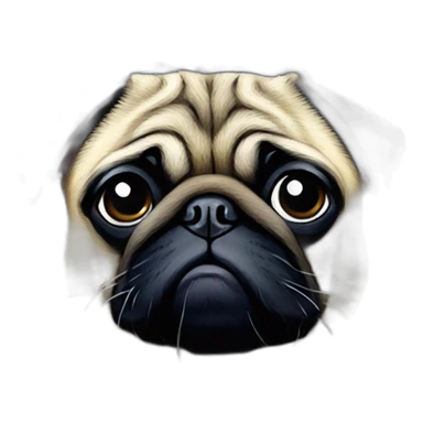 pug in style van gogh starry night sticker