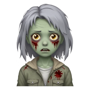 uma garota zumbi de cabelos médios perto sticker