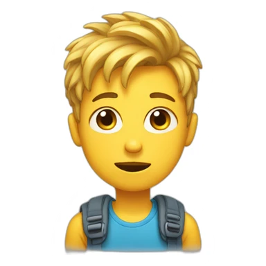 Boy with omg face sticker