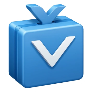 WhiteCheckmark in blue box sticker