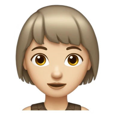 White girl with short brown hair and fringe  sticker