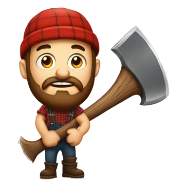 Lumberjack with axe winter sticker