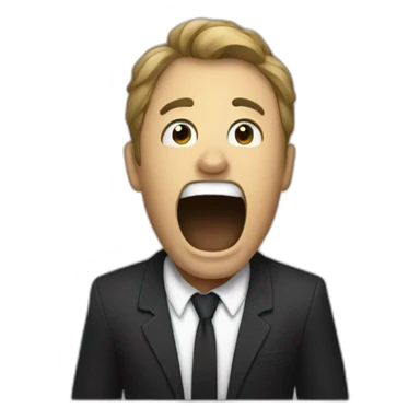 a silhouete man screaming to the ground sticker