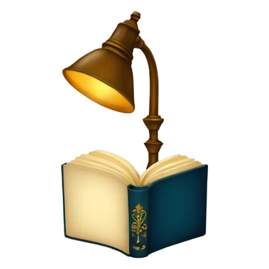 vintage lamp with open book sticker