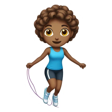 Jump Rope with brown hair medium skin sticker