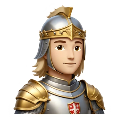 Clash of Clans aesthetic: Beautiful and Majestic Knight Portrait Emoji, Rendered in serene valor with a gentle, confident smile and regal bearing, showcasing a refined, elegantly armored form with polished heraldic accents and softly closed eyes in natural skin tone, Simplified yet exquisitely endearing features, highly detailed, glowing with a soft, majestic light, high shine, calm and heroic, stylized with an air of timeless chivalric grace, soft glowing outline, capturing the essence of a majestic knight whose noble spirit inspires epic quests! sticker