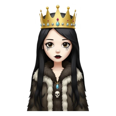 An attractive Alaskan princess, full body, facing to the right. In the style of your bleeding skull art. sticker