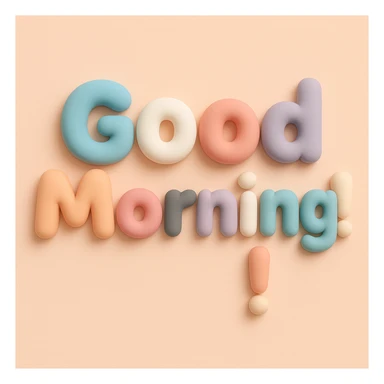 ”Good Morning!” in mochi style sticker